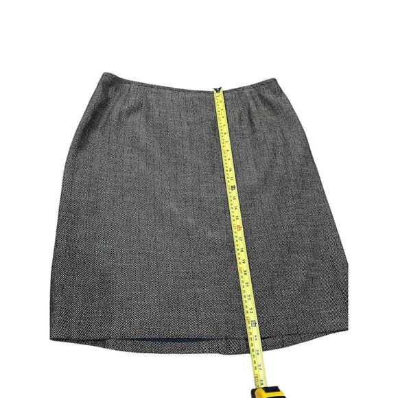 Le Suit Women's 18 Suit 2 Pc Skirt Overcoat Topper Jacket Herringbone Tan Black - Picture 9 of 11